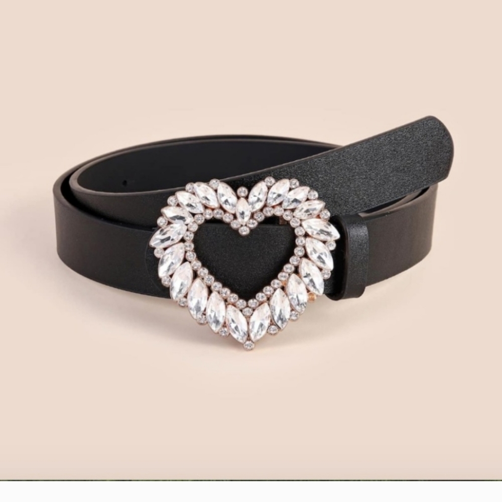 HEART RHINESTONE AND CRYSTALS BELT